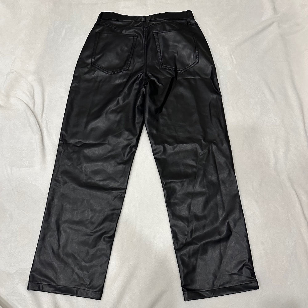 ABERCROMBIE & FITCH 90'S RELAXED VEGAN LEATHER CURVE LOVE PANTS 32 - Picture 8 of 9